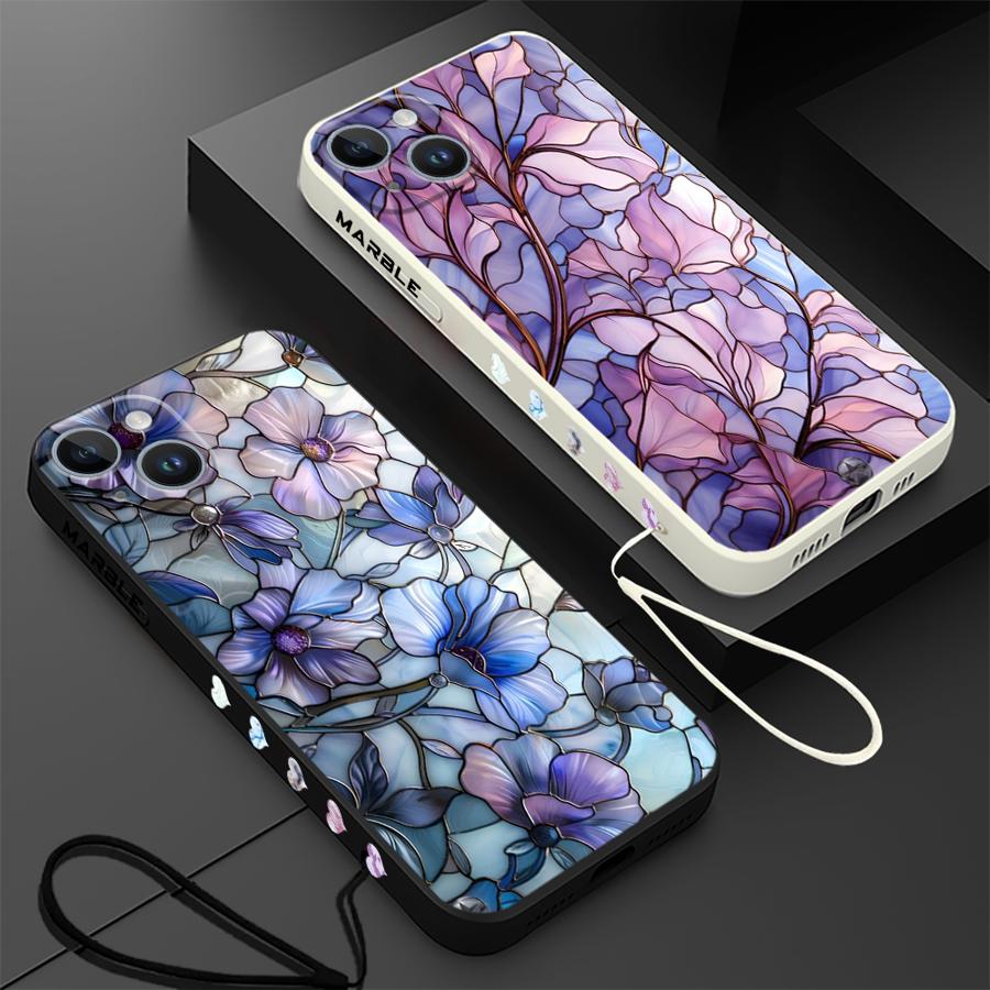 Lanyard Anime Logo - 花大理石電話ケース iPhone 11 12 13 14