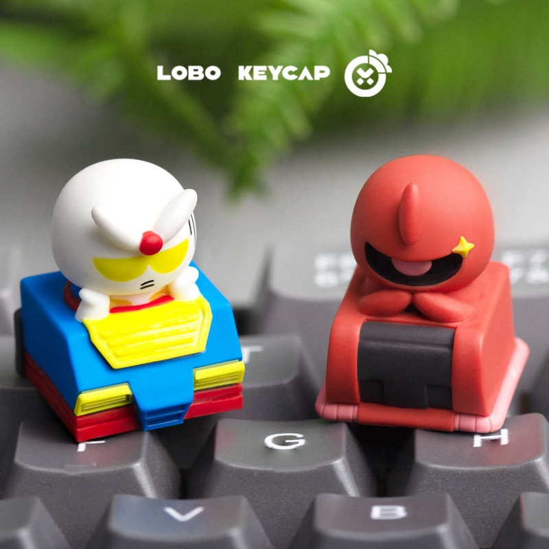 Keycap Artisan Anime - LOBOちびガンダムザクアーティザンカスタム樹脂半透明キーキャップメカニカルキーボード用アニメゲームパーソナライズキーキャップ