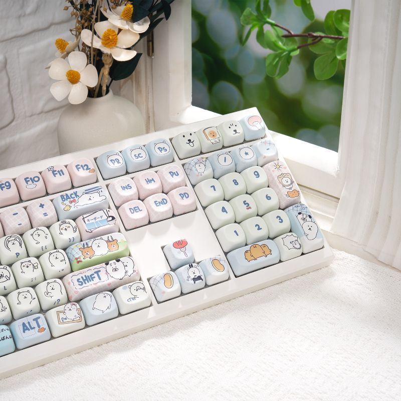 キュートでガーリーなMOAジョークベアPBT染料昇華キーキャ - Keycap Artisan Anime のレビューと価格