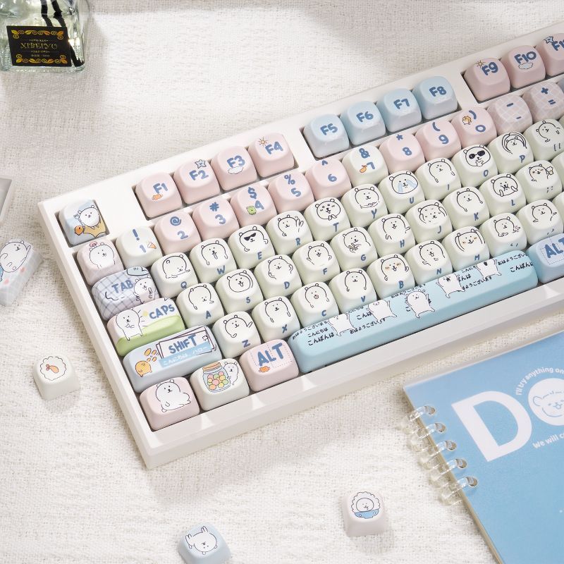 キュートでガーリーなMOAジョークベアPBT染料昇華キーキャ - Keycap Artisan Anime のレビューと価格