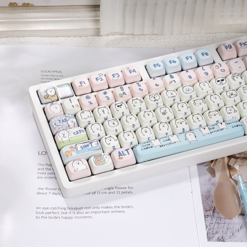 キュートでガーリーなMOAジョークベアPBT染料昇華キーキャ - Keycap Artisan Anime のレビューと価格