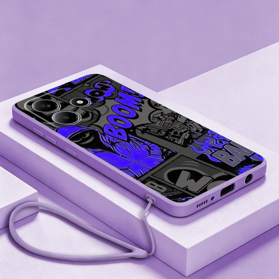 グラフィティブルーコミックプリントケース Xiaomi Re - Lanyard Anime Logo のレビューと価格