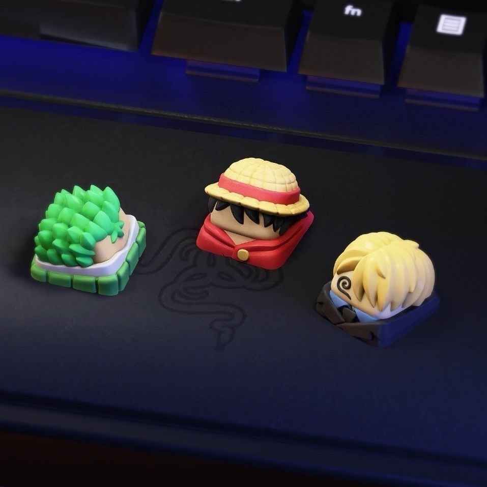 新しいかわいいワンピースルフィキーキャップゾロサンジアニメ漫 - Keycap Artisan Anime のレビューと価格