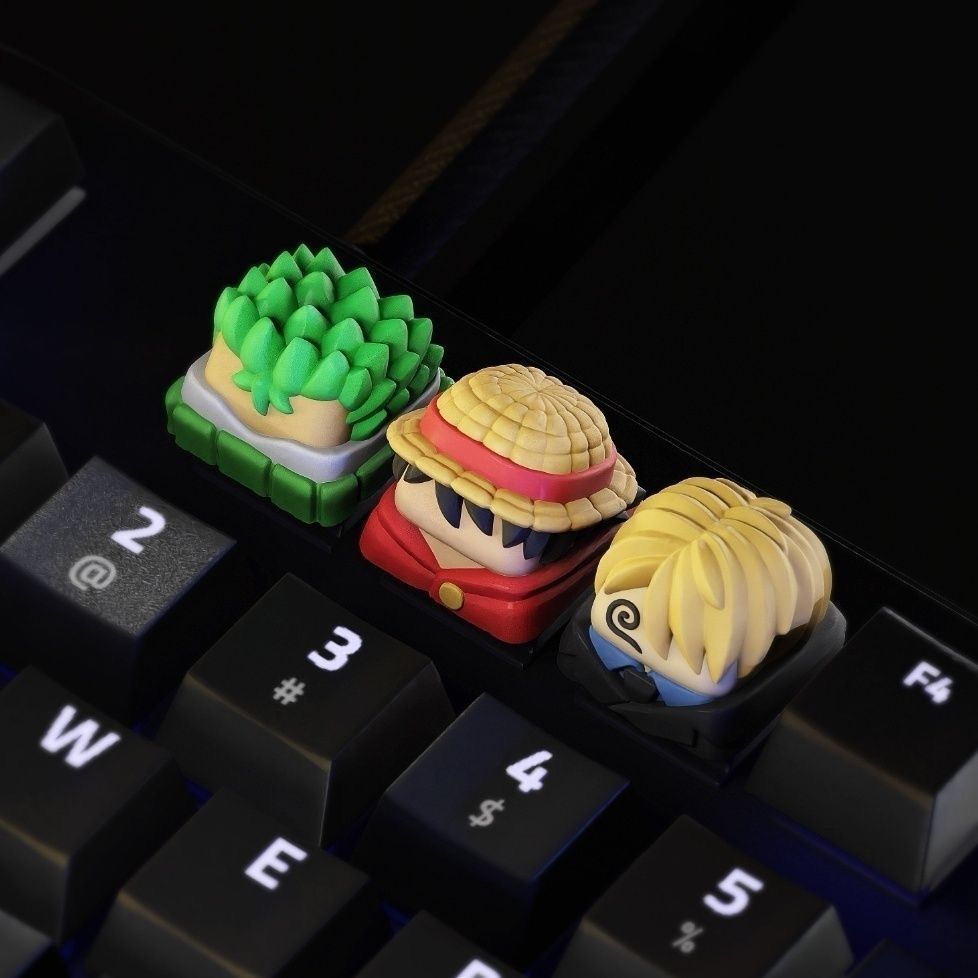 新しいかわいいワンピースルフィキーキャップゾロサンジアニメ漫 - Keycap Artisan Anime のレビューと価格